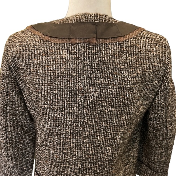 Talbots Collection Brown Tweed Italian Fabric Cropped Blazer - 8 - Picture 7 of 12